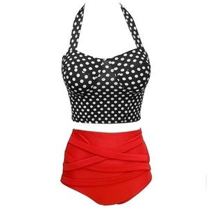 NWT Retro high rise 2 piece swimsuit